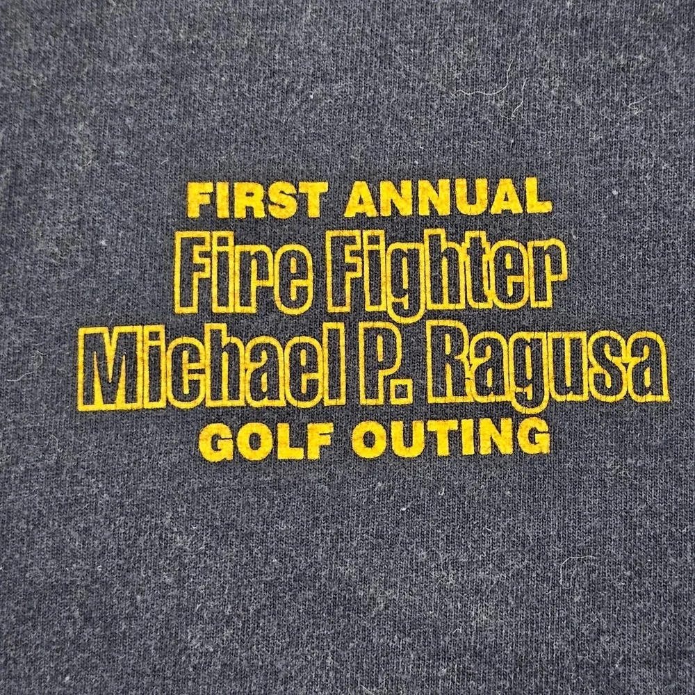 FDNY Michael Ragusa Golf Outing‎ Blue Short Sleeve Cotton T-Shirt Men's XL